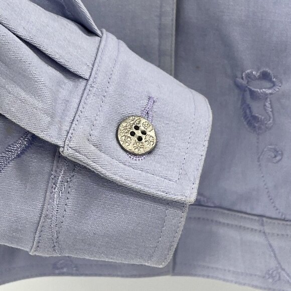 Christine Phillipe Women's embroidered jacket Size 10 Blue Floral - Picture 6 of 10